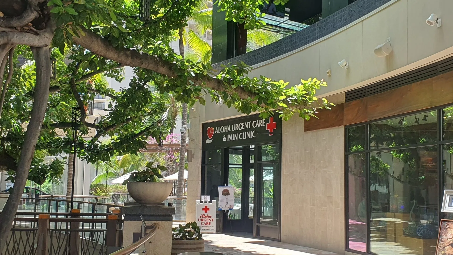 Aloha Urgent Care & Pain Clinic entrance at International Market Place