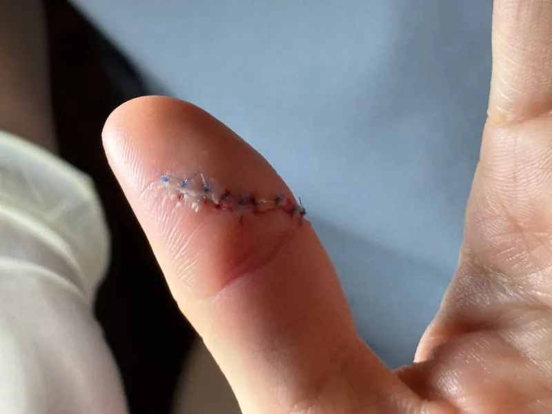 Before suture repair on hand