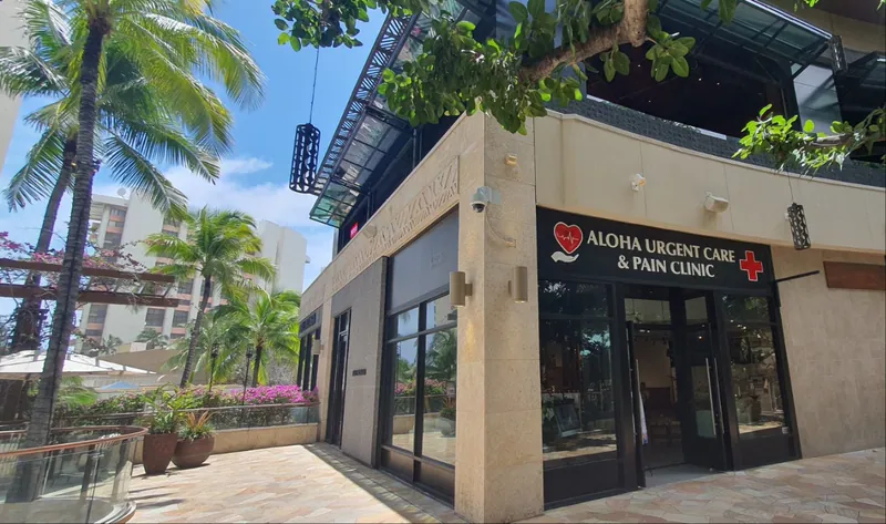 Aloha Urgent Care & Pain Clinic storefront at International Market Place